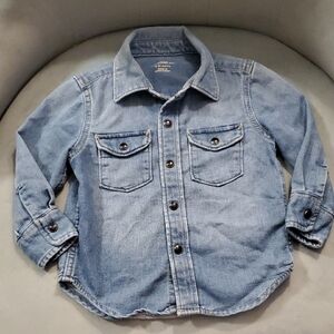 GAP Baby 18/24 Mths  Light Denim Button-Front Shirt